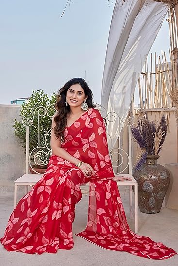 Women's  Printed Saree with Blouse Piece